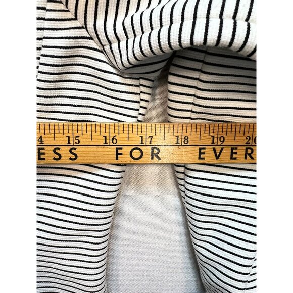 Calvin Klein Womens One Button Knit Blazer Jacket  Sz 6 White Black Stripe - Picture 10 of 13